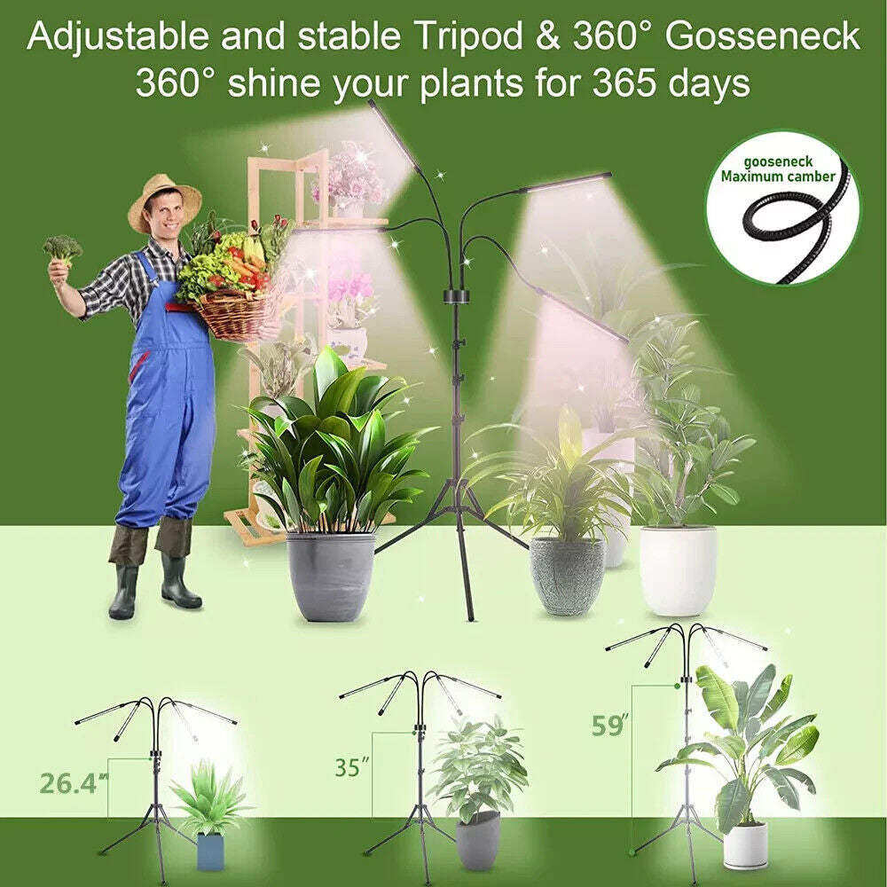 Remote Control 4 Heads LED Grow Light Plant Growing Lamp Light for Indoor Plants