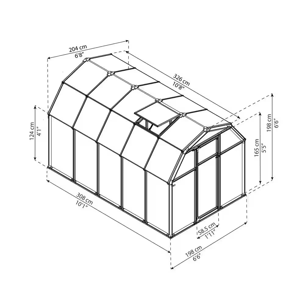Eco-Grow 6 Ft. X 10 Ft. Green/Diffused DIY Greenhouse Kit