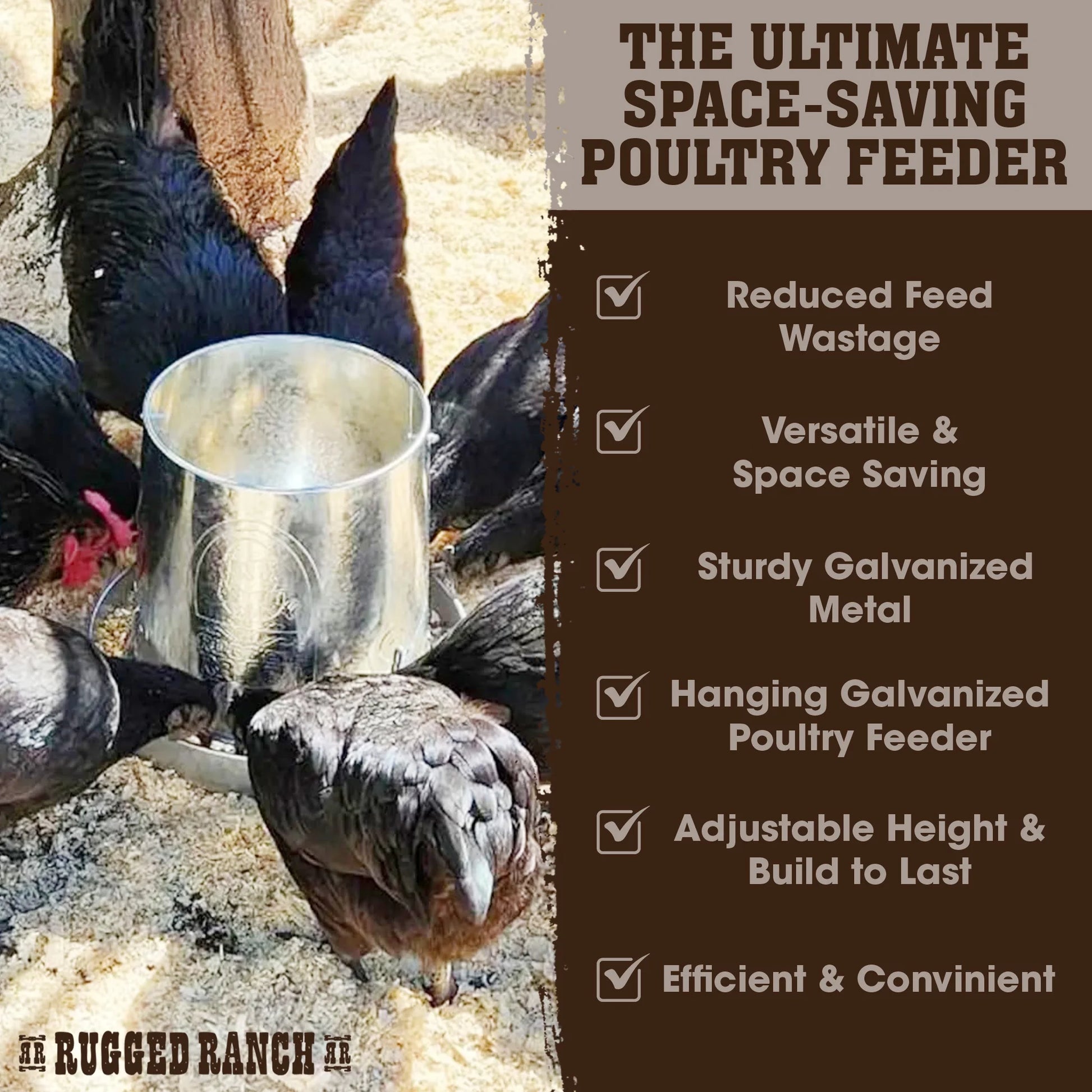 Products Ruggegg 15 Pound Hanging Galvanized Poultry Feeder