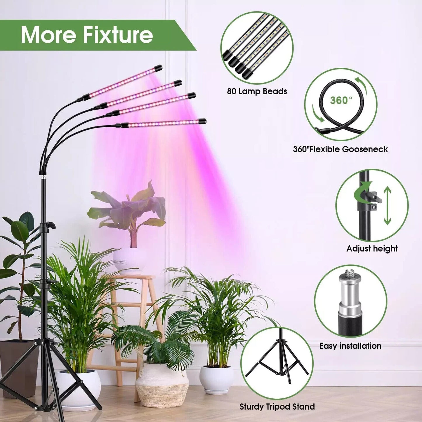 Remote Control 4 Heads LED Grow Light Plant Growing Lamp Light for Indoor Plants