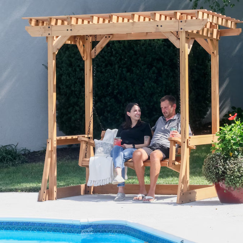 Callahan 2 -Person Brown Cedar Outdoor Swing