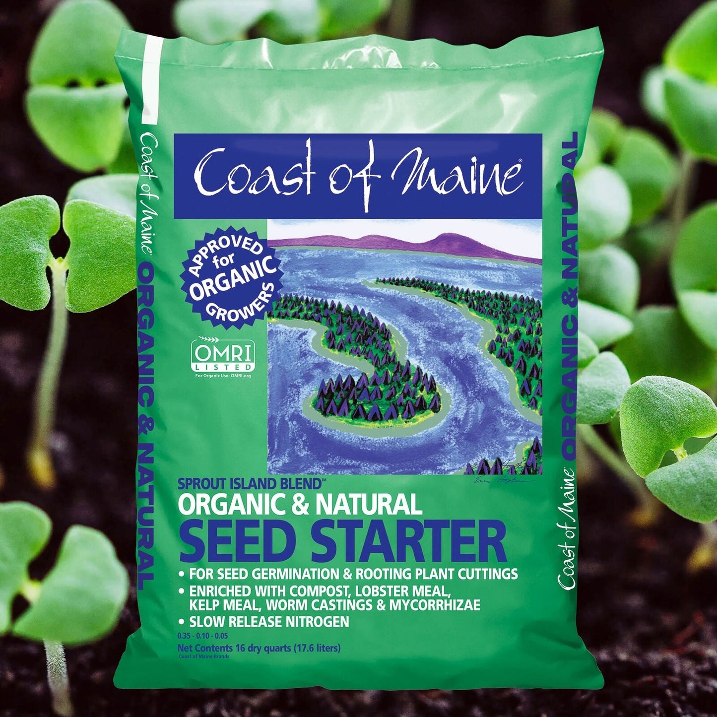 Coast of Maine Sprout Island Blend Organic and Natural Seed Starter, 16 Qt