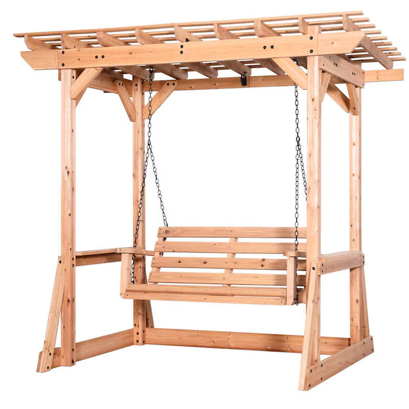Callahan 2 -Person Brown Cedar Outdoor Swing