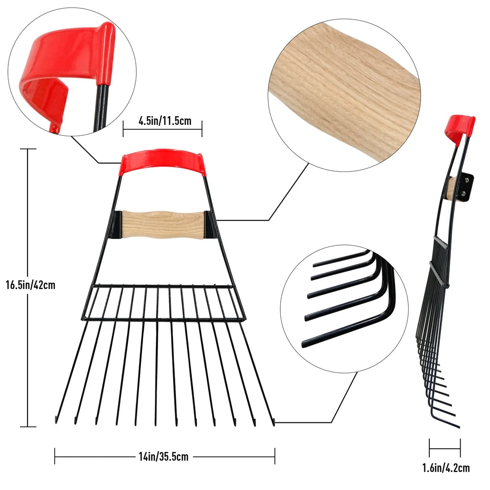 Leaf Scoops Steel, Leaf Claws Hand Rakes for Picking up Leaves, Garden Large Leaf Grabber