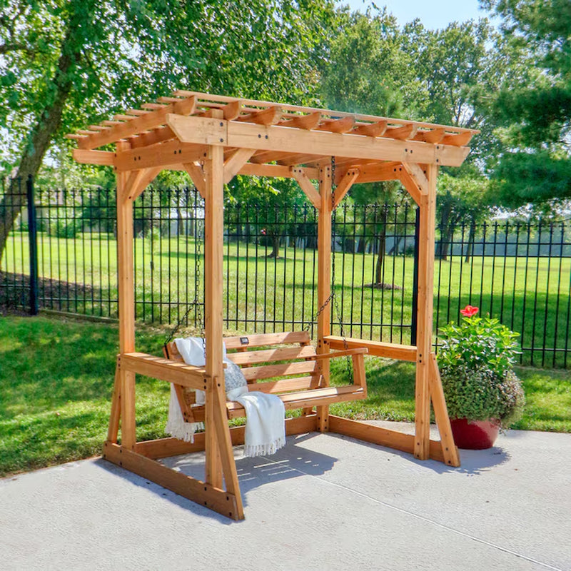 Callahan 2 -Person Brown Cedar Outdoor Swing