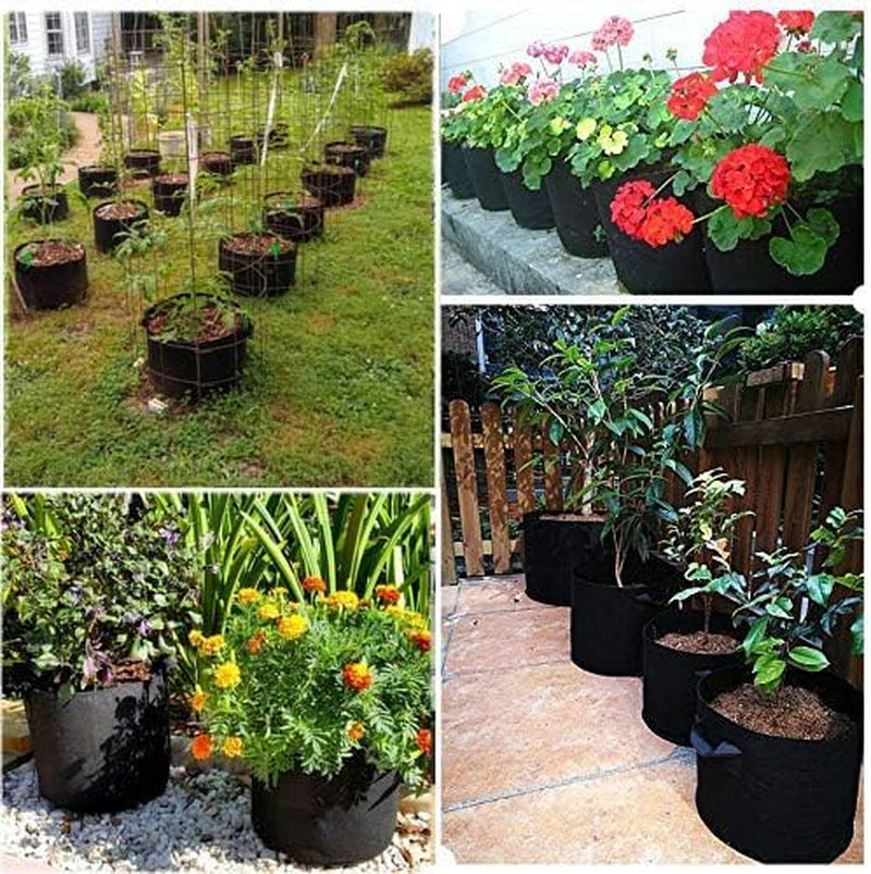 12-Pack 5 Gallon Plant Grow Bags Heavy Duty Thickened Nonwoven Fabric Pots with Handles