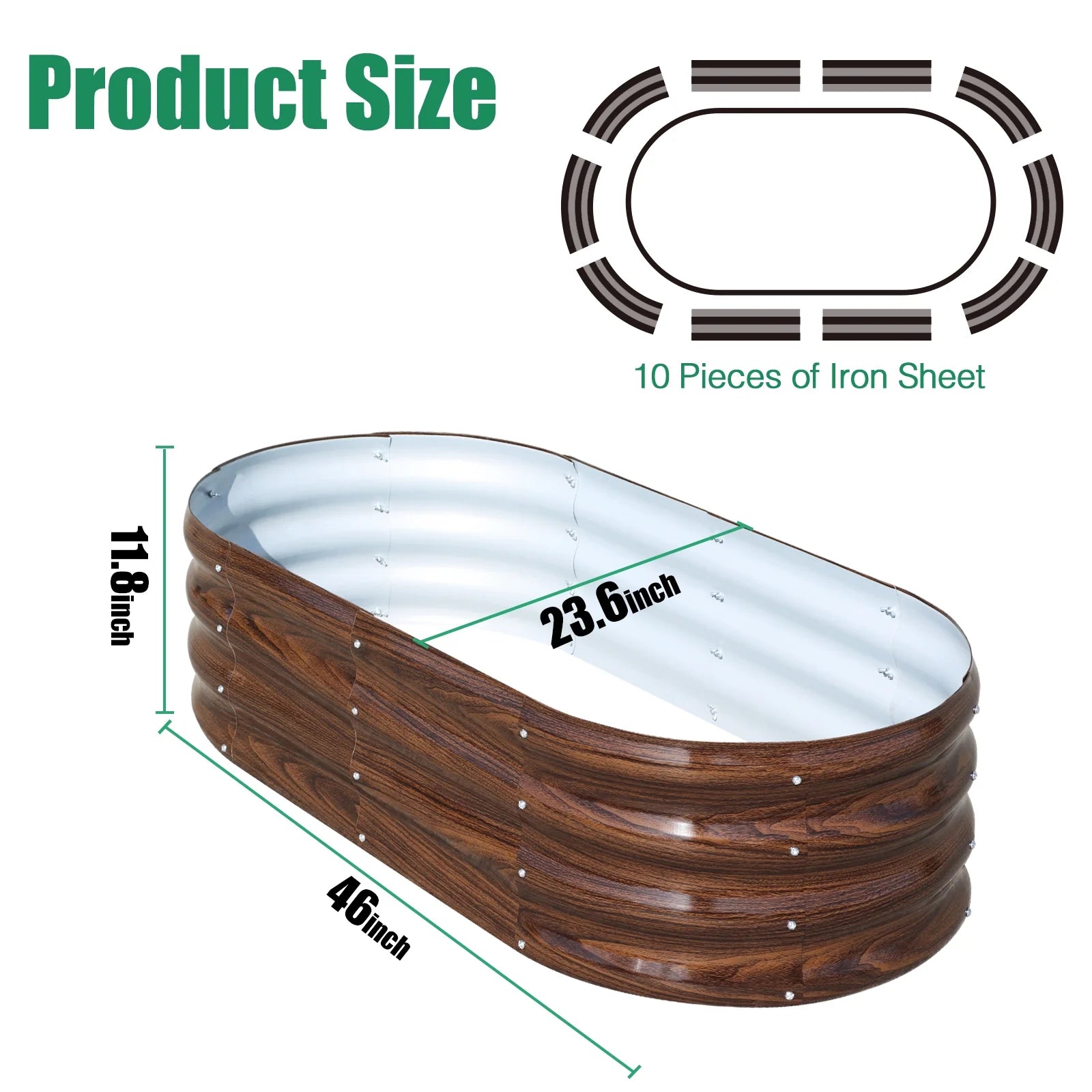 Raised Garden Bed, 4Ft(L)X2Ft(W)X1Ft(H) Outdoor Raised Beds Kit for Planting Plants,Brown