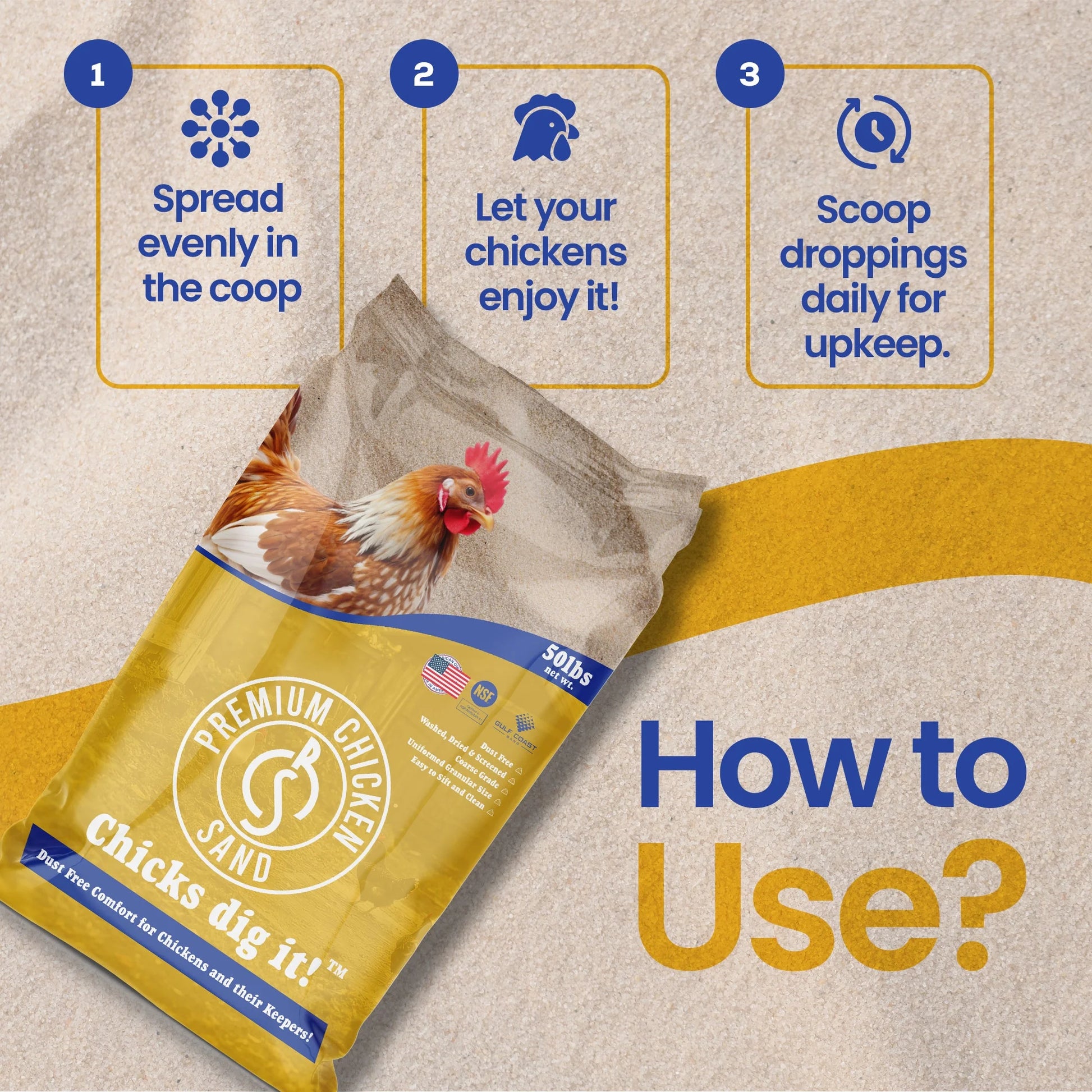 , Odor Eliminating Bedding for Chicken Coops, 50 Lb Bag