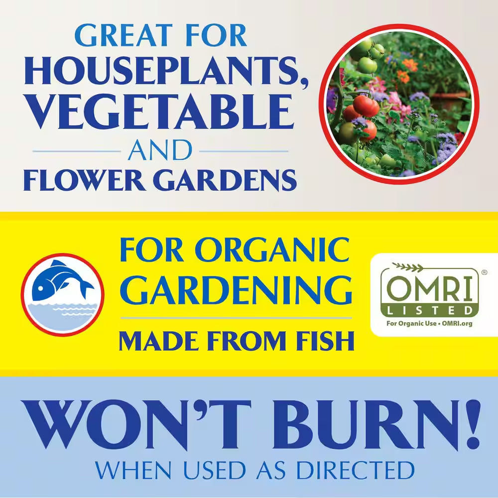 32 Oz. (1 Qt.) Organic Gardening Liquid Fish Emulsion Plant Food Fertilizer Concentrate 5-1-1