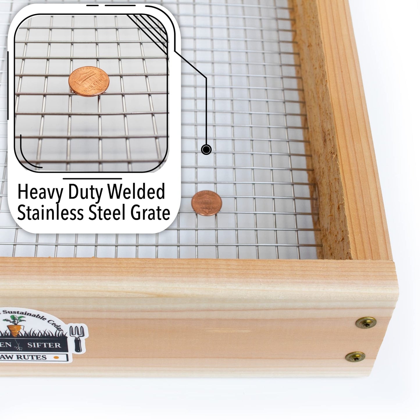 Cedar Garden Sifter for Compost, Dirt and Potting Soil - Made in the USA - Su...