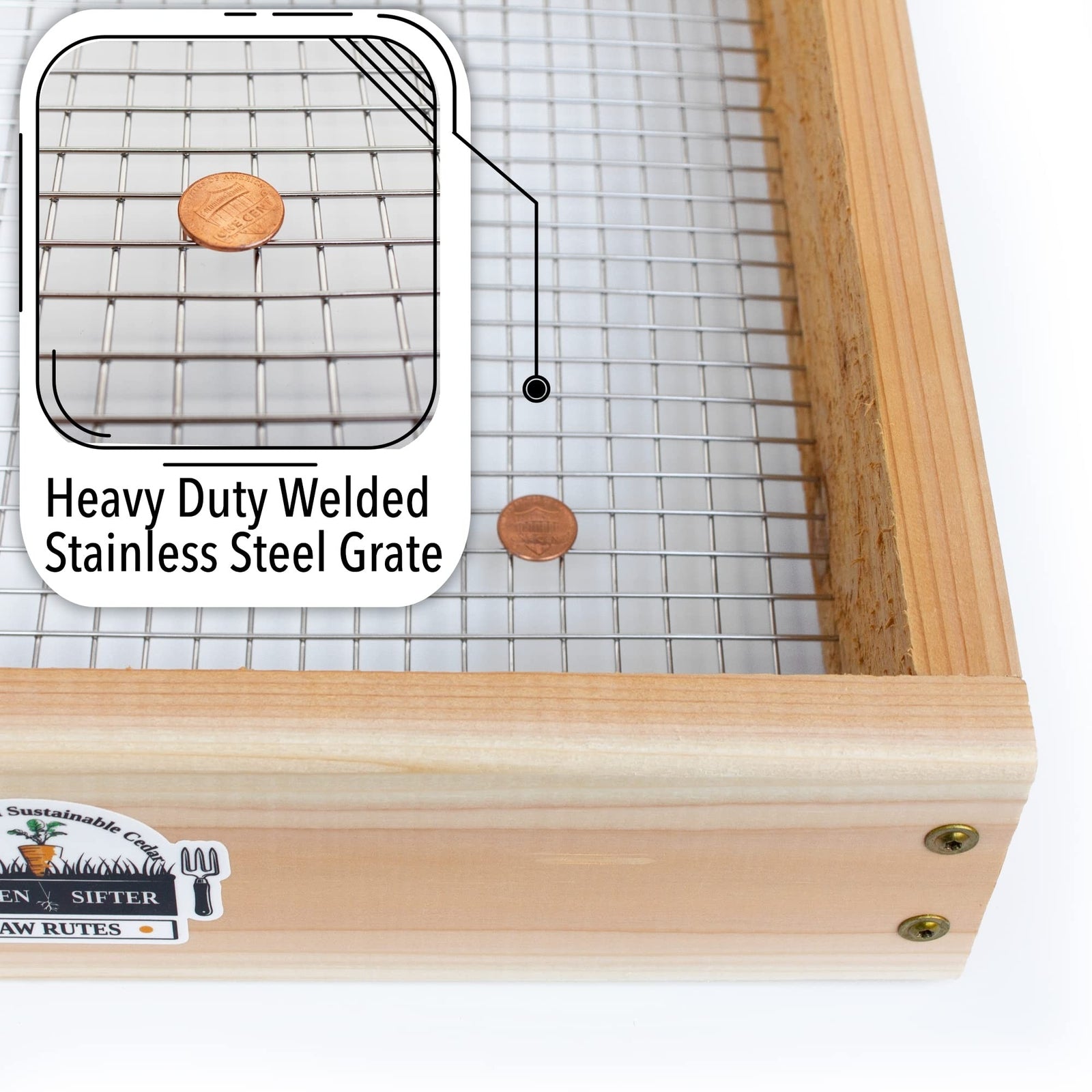Cedar Garden Sifter for Compost, Dirt and Potting Soil - Made in the USA - Su...