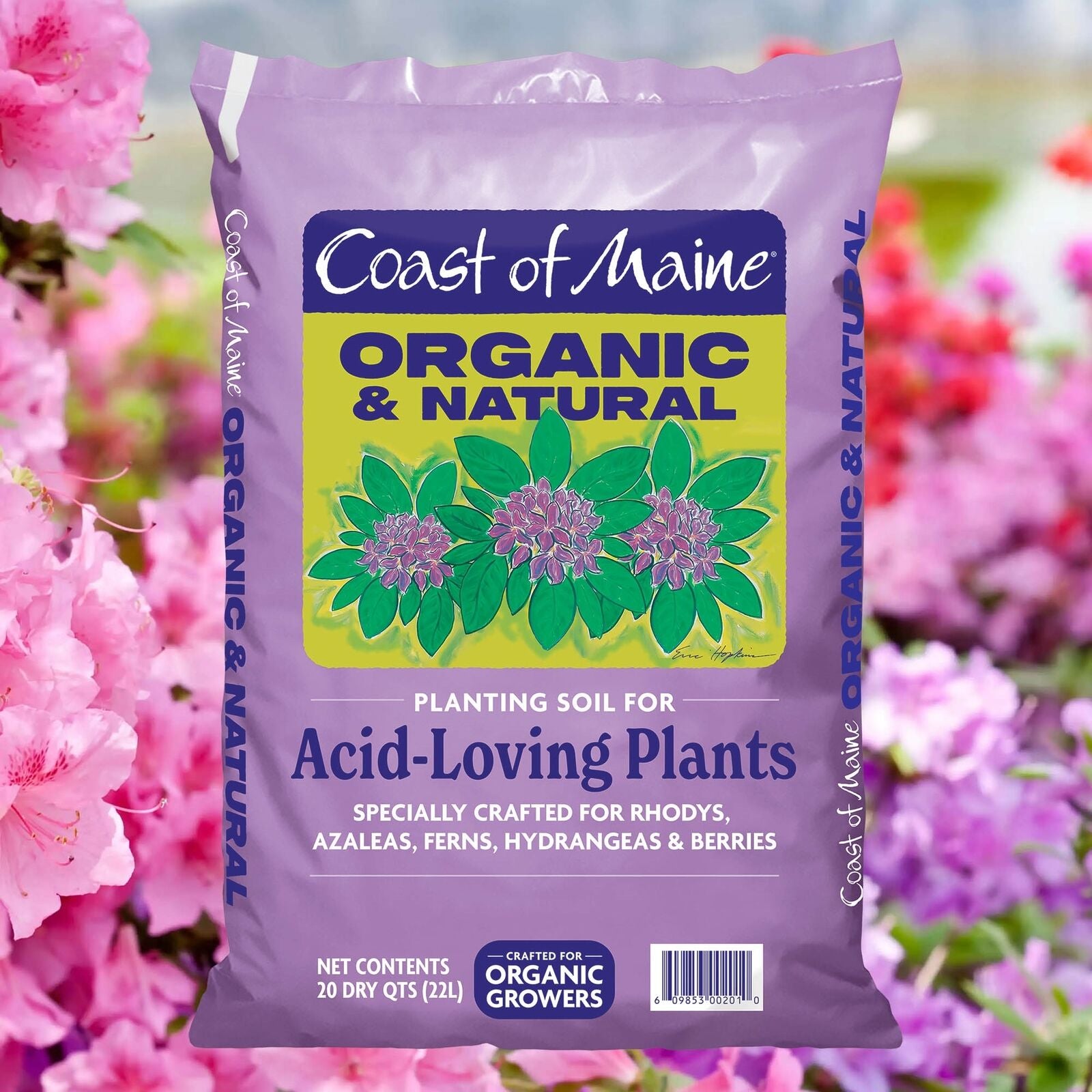 Coast of Maine Organic Potting Soil for Acid Loving Plants, 20 Qt Bag (2 Pack)