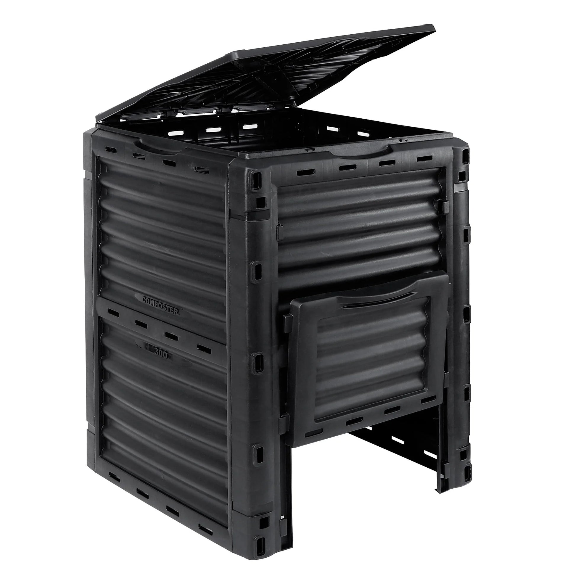Composter Bin 80Gal (300L) Large Composting Tumbler Outdoor, Bpa-Free, Black