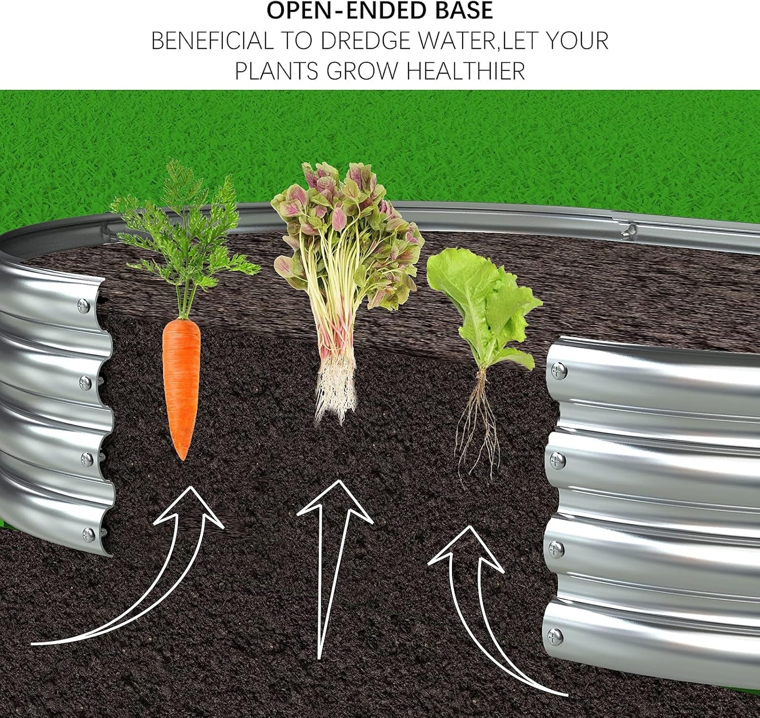 YIROCK UUKING Galvanized Raised Garden Boxes for Vegetables, Planter Raised Beds for Growing Fresh Veggies, Flowers, Herbs, and Succulents, 5X3X1Ft