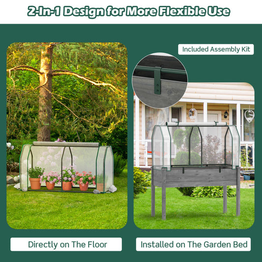 47.5 X 21.5 X 24 Inch Mini Greenhouse with Roll-Up Zipper Door