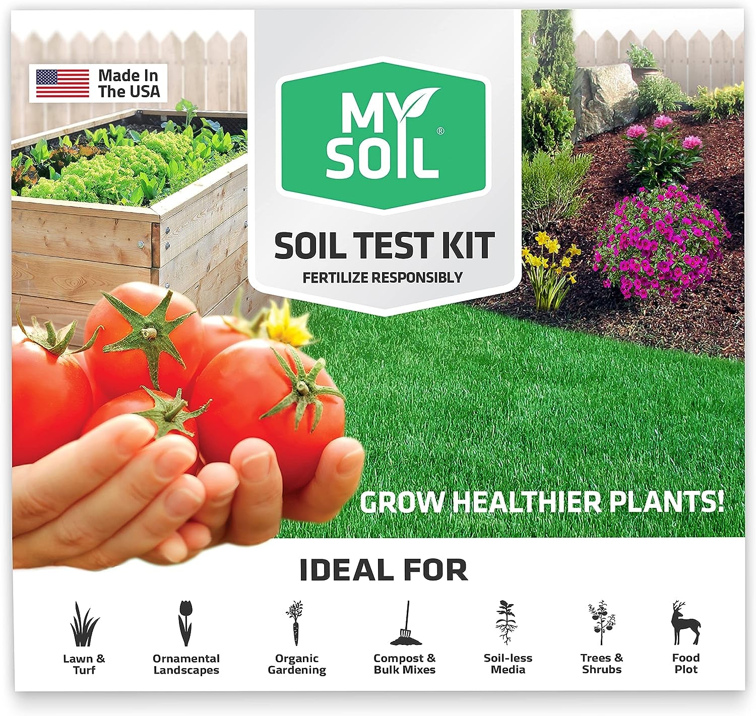 Mysoil Soil Test Kit, Unlock Your Lawn & Garden Potential, Complete & Accurate Nutrient and Ph Analysis with Recommendations Tailored to Your Soil and Plant Needs