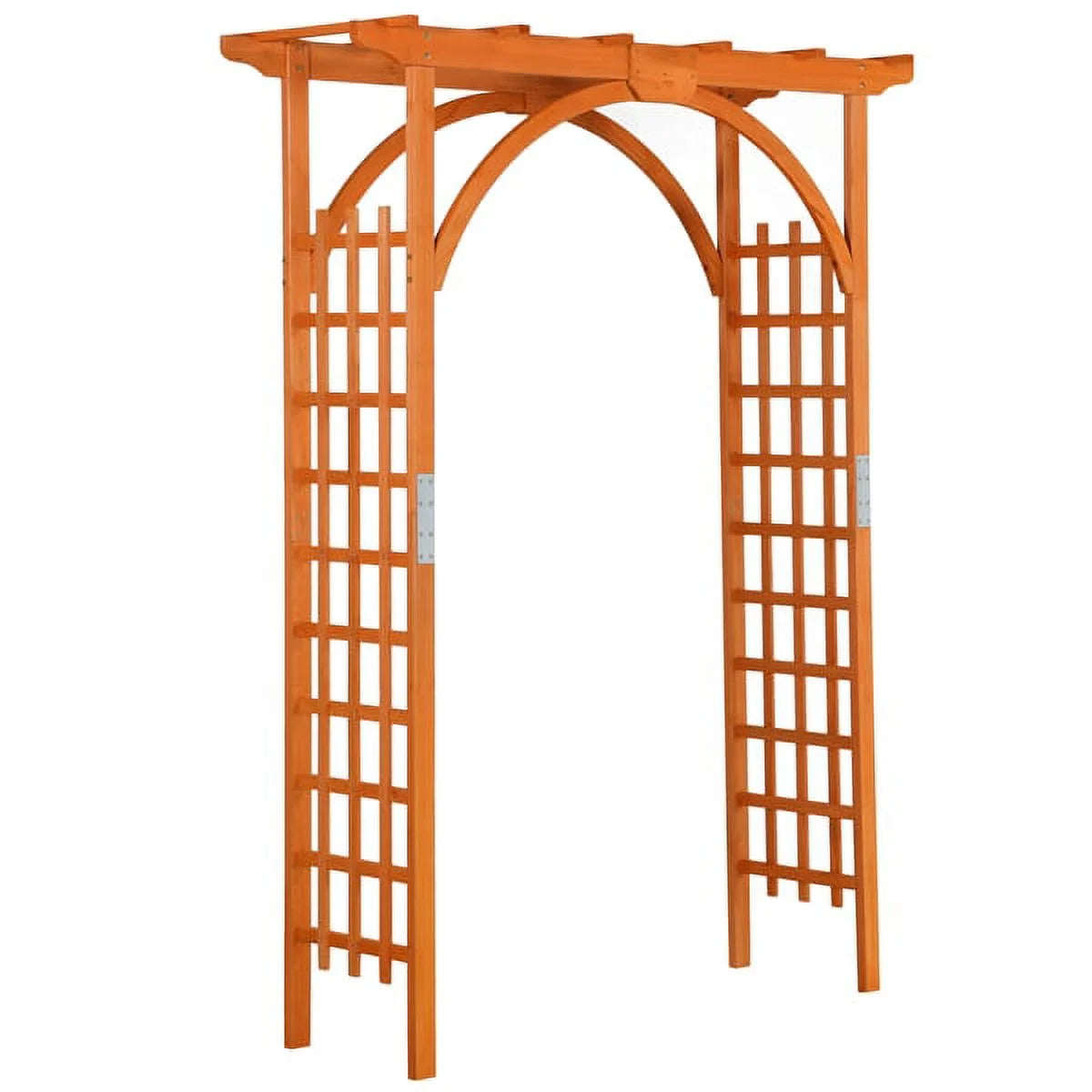 7 Foot Wood Arbor Arch Trellis for Garden, Natural Wood Color