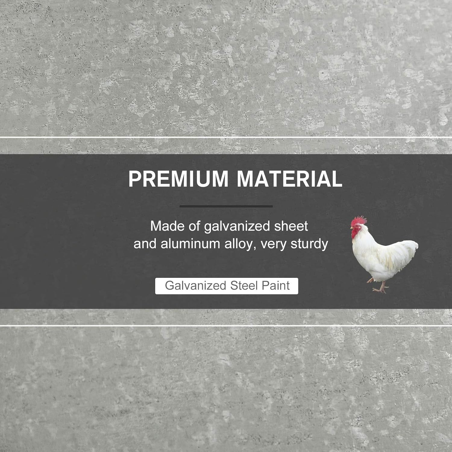30 Lbs Capacity Automatic Chicken Poultry Feeder with a Galvanized Steel and Aluminium Build, Weatherproof Design