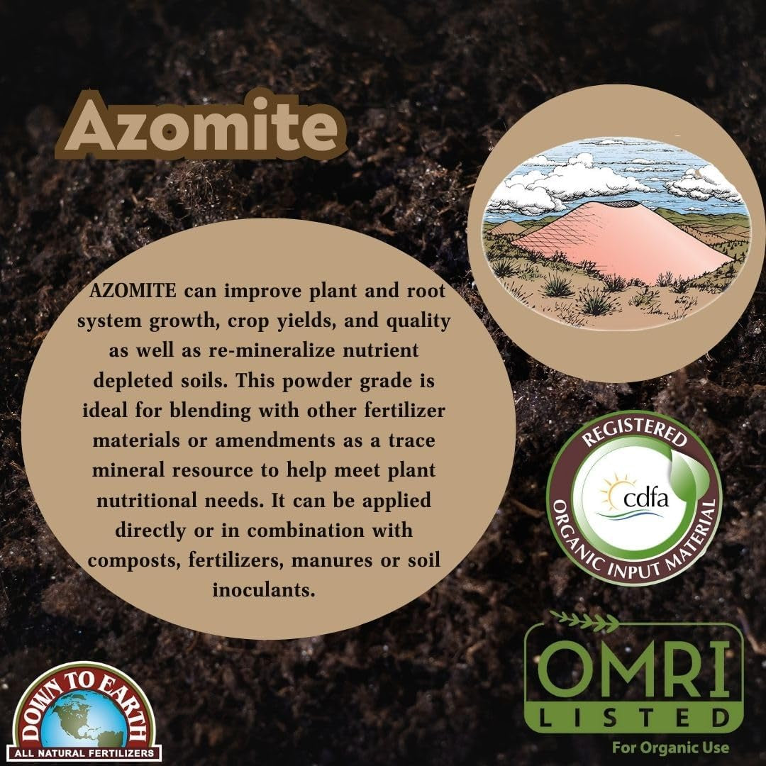 Down to Earth Organic White Azomite Powder for Improving Plant Growth 0-0-0.2, 5 Lb