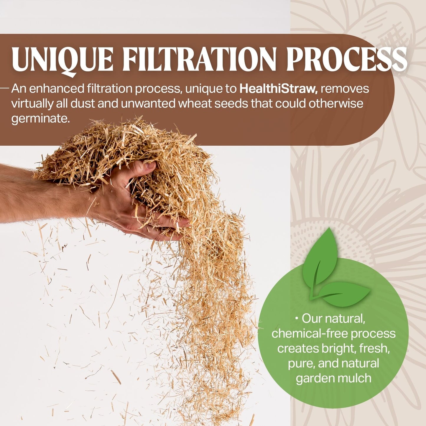 Healthistraw Gardenstraw Sustainable Straw Mulch, Compressed Bale, 3 Cu Ft