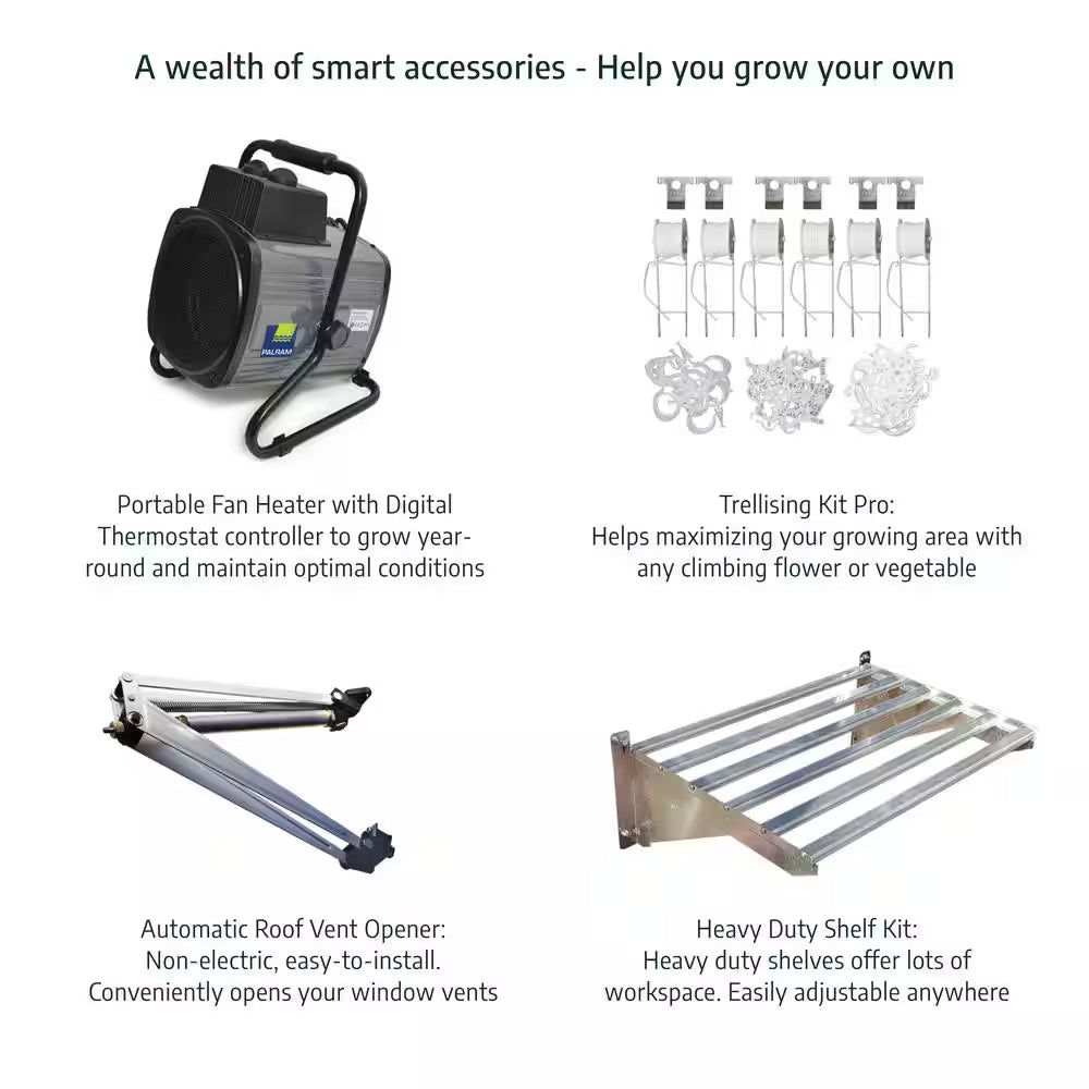 Harmony 6 Ft. X 6 Ft. Silver/Clear DIY Greenhouse Kit