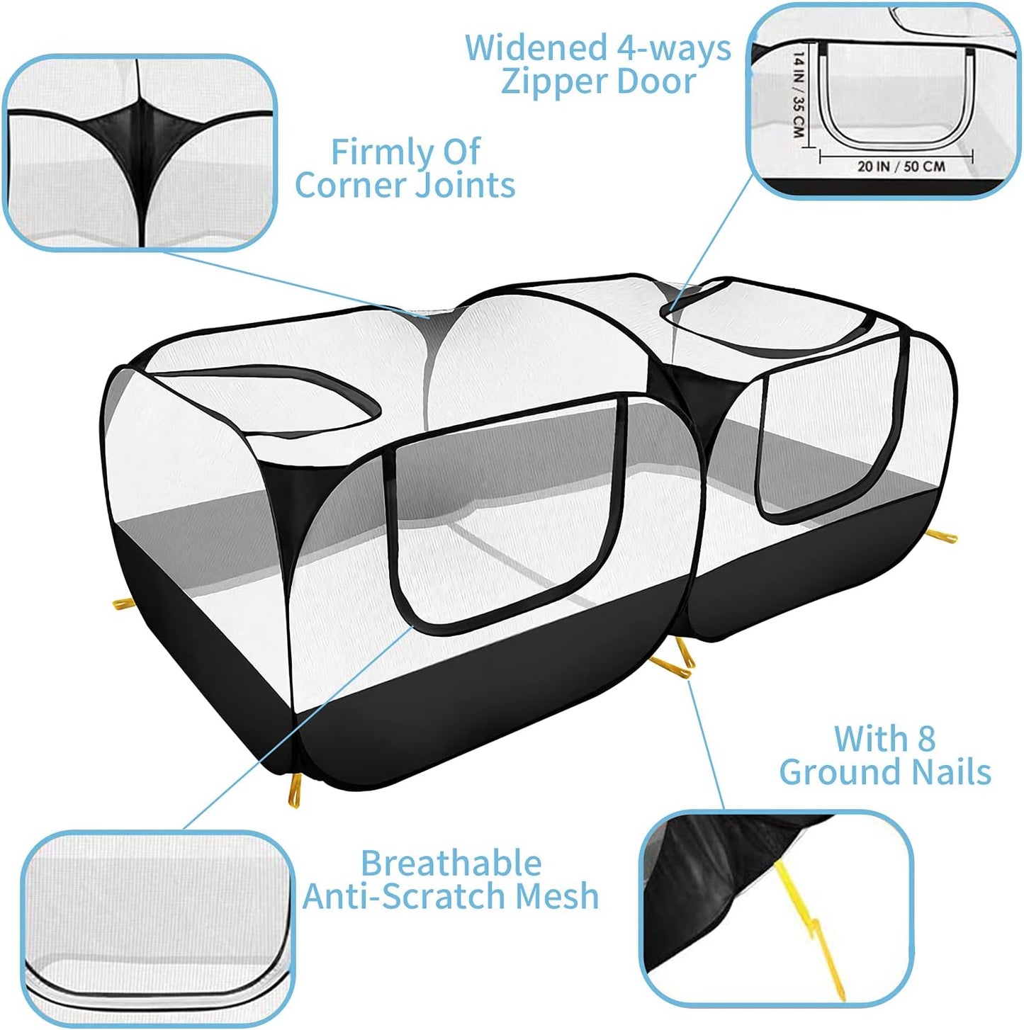 Small Animal Playpen, Foldable Outdoor Chicken Coop. Breathable Portable Small Tent, Suitable for Chicken, Rabbit and Cat Outdoor Yard