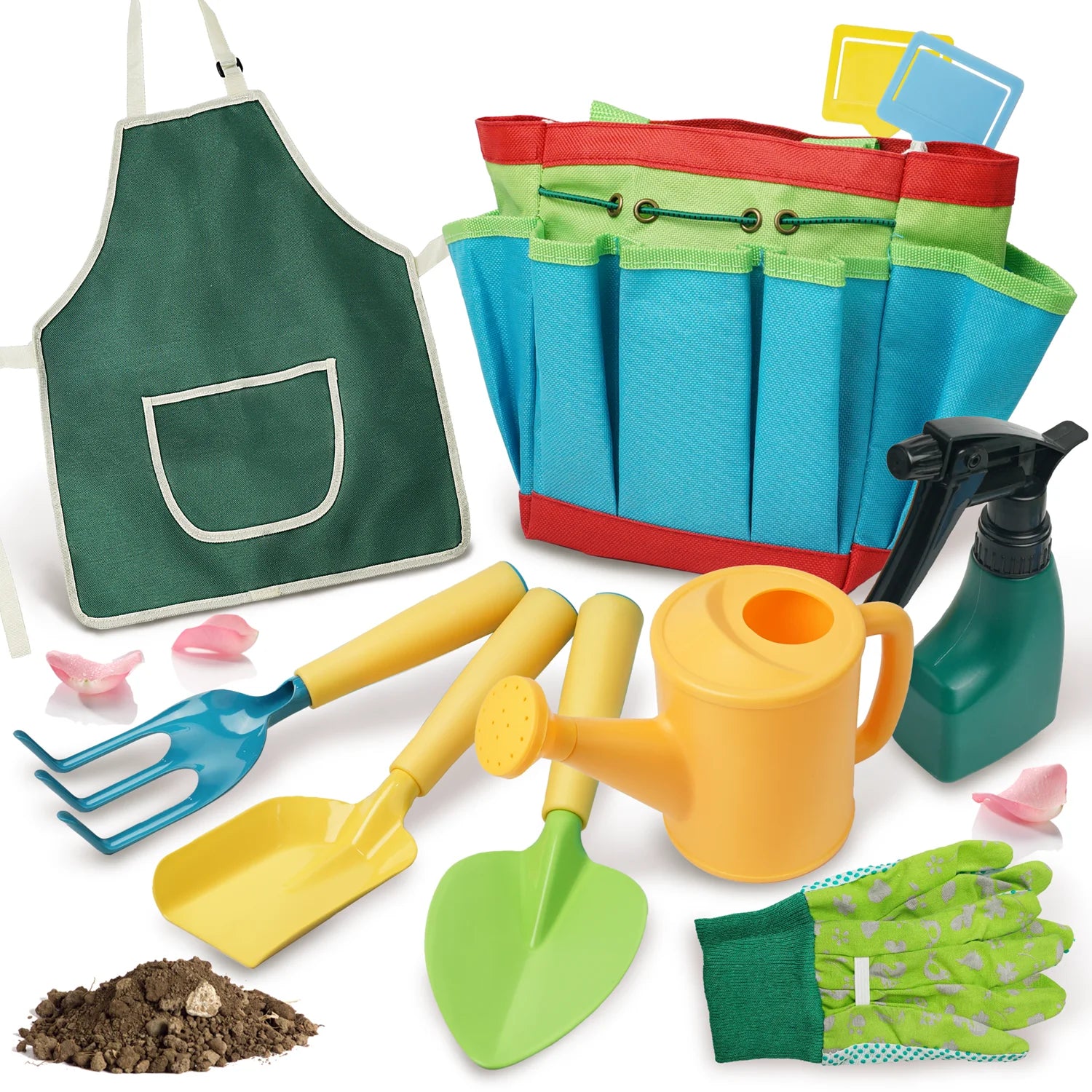Metal and Wood Play Gardening Tools Set for Kids