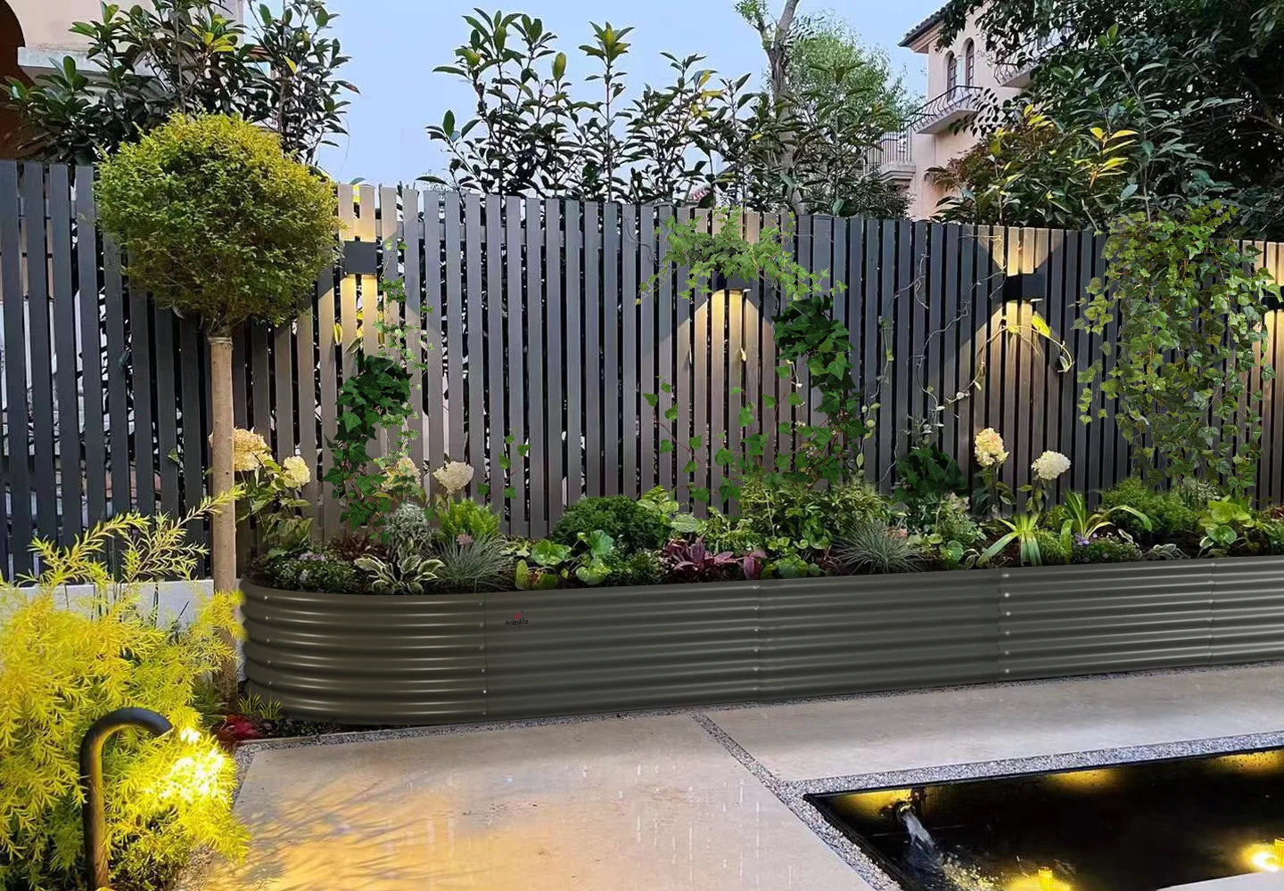 12Ft X3Ft X1.5Ft Galvanized Raised Garden Beds, Gray