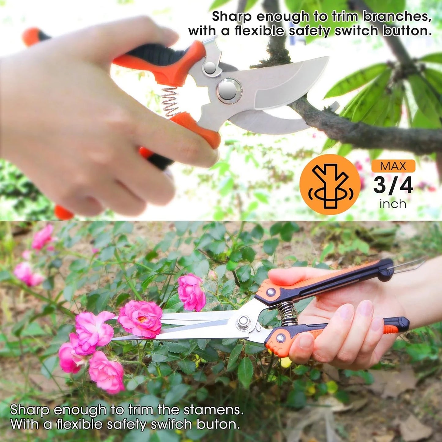 Gardening Tool Set, Heavy Duty 10-Piece Yard Tools with Non-Slip Handles, Gift Tote Bag Included