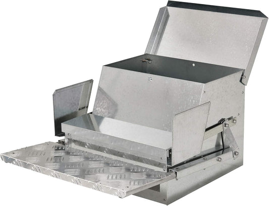 30 Lbs Capacity Automatic Chicken Poultry Feeder with a Galvanized Steel and Aluminium Build, Weatherproof Design