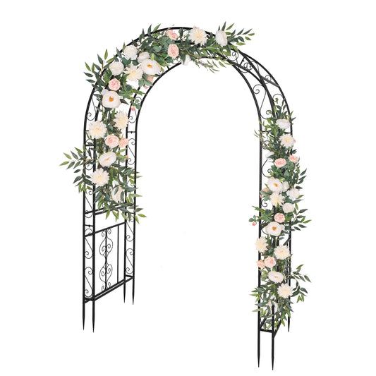 Metal Garden Arch 7Ft Garden Trellis Arch Arbor for Climbing Plant Outdoor Wedding