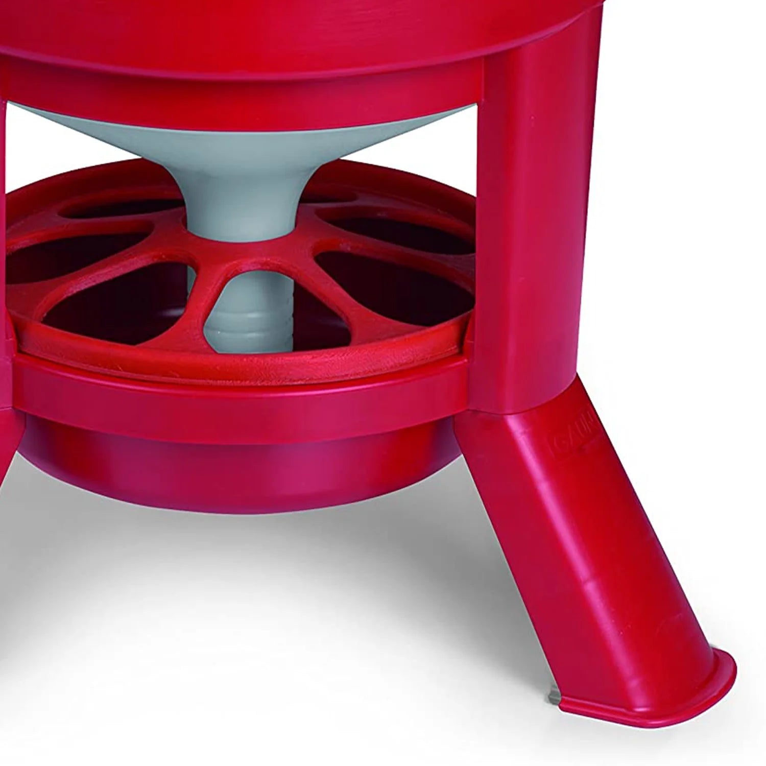 35 Pound Plastic Poultry Chicken Dome Feeder with Lid, Red
