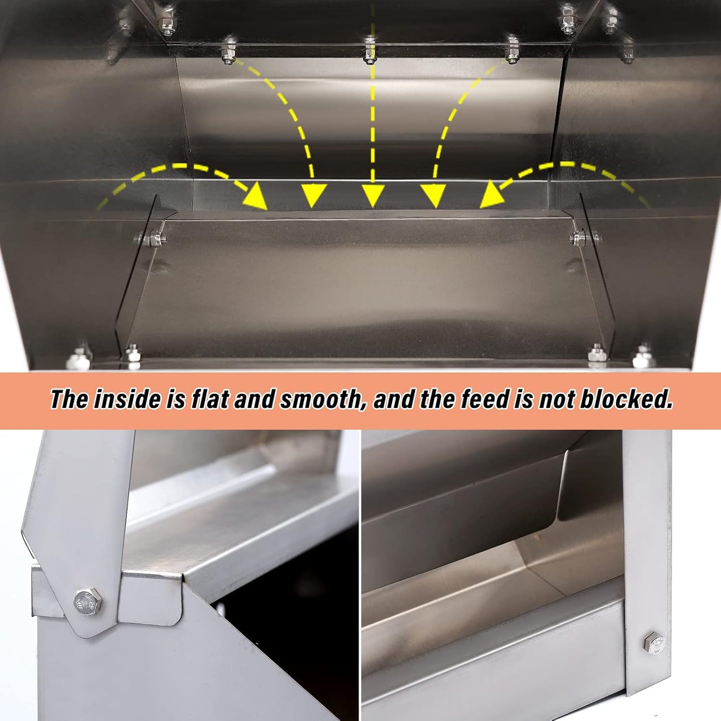 Stainless Steel Wall Mounted Chicken Feeder Hanging Automatic Poultry Feeder Wit