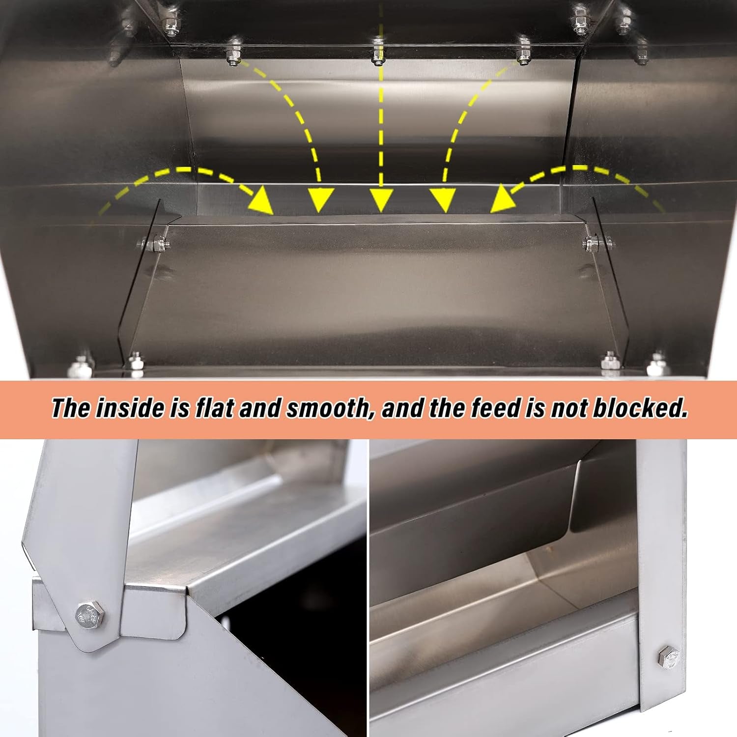 Stainless Steel Wall Mounted Chicken Feeder Hanging Automatic Poultry Feeder Wit