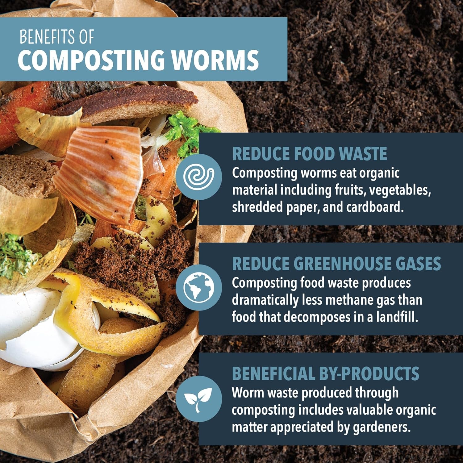 Composting Worms – Live Red Wriggler Compost Worms Mix – Sustainable Compost Worms Live for Organic Materials - Worm Composting Set for Better Soil Structure 100 Worms *CANNOT SHIP to HAWAII