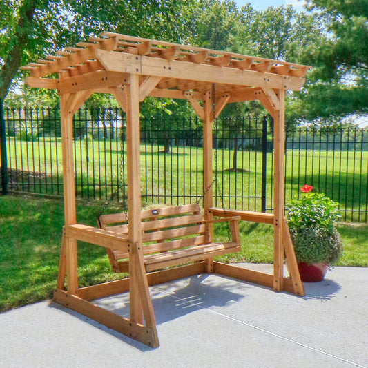 Callahan 2 -Person Brown Cedar Outdoor Swing