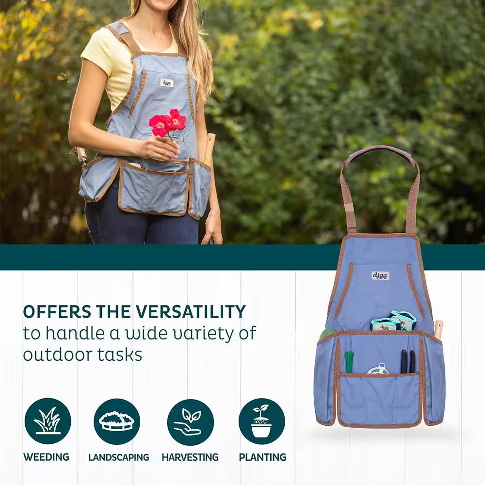 Women'S 1-Size Country Blue Canvas Gardening Bib Apron