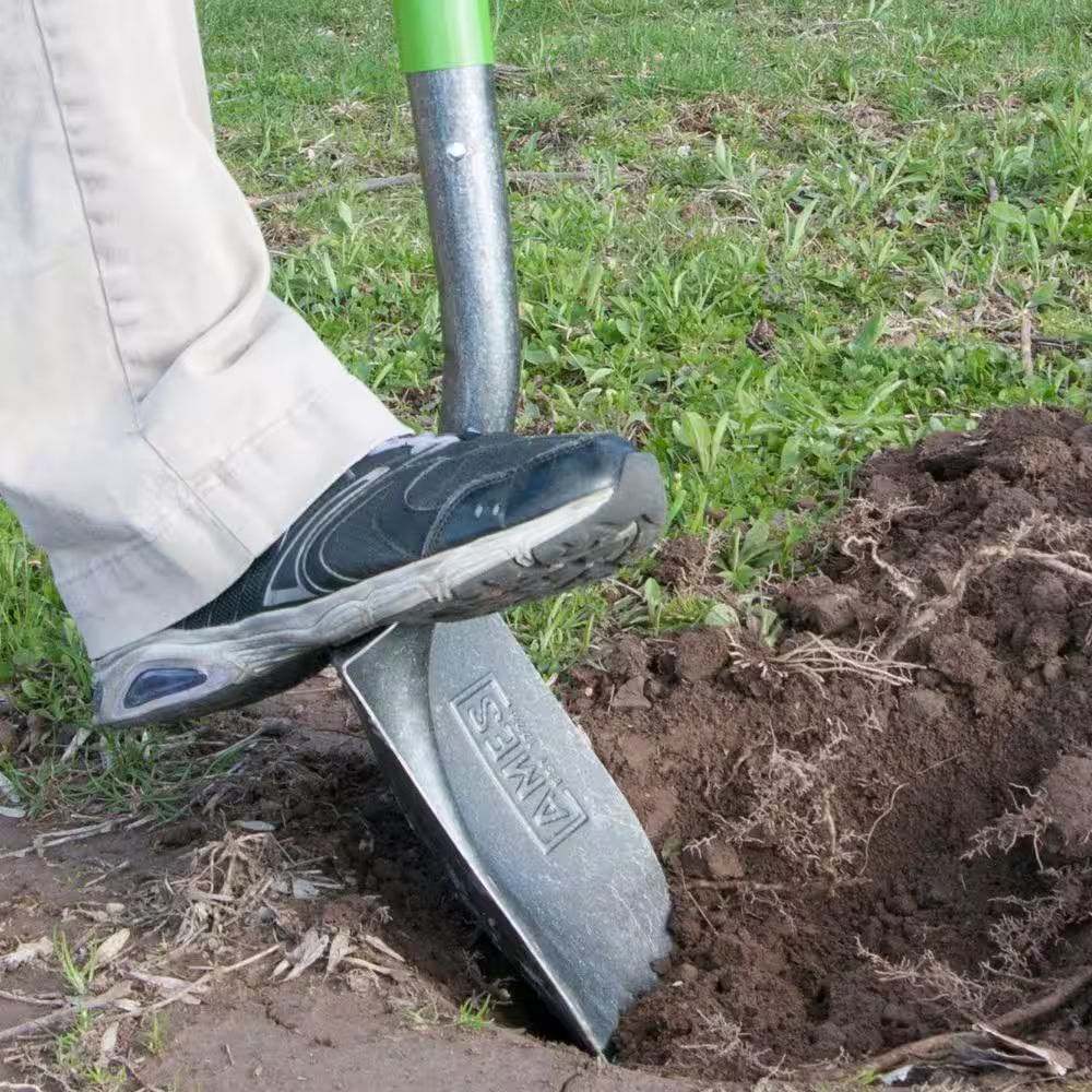 46.5 In. Fiberglass Handle Steel Blade Digging Shovel with Comfort Step