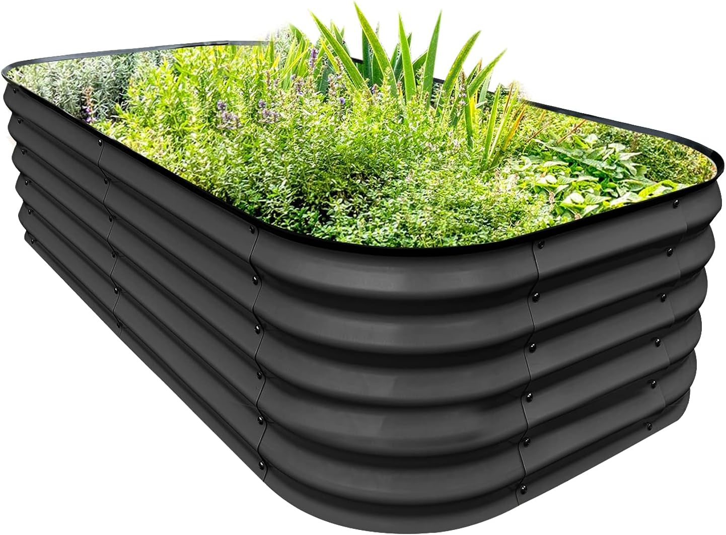 Steel Raised Garden Beds for Vegetables Flowers, Large Outdoor Planter Herbs Garden Bed Galvanised Steel (6X3X1.45 FT, Charcoal Grey)