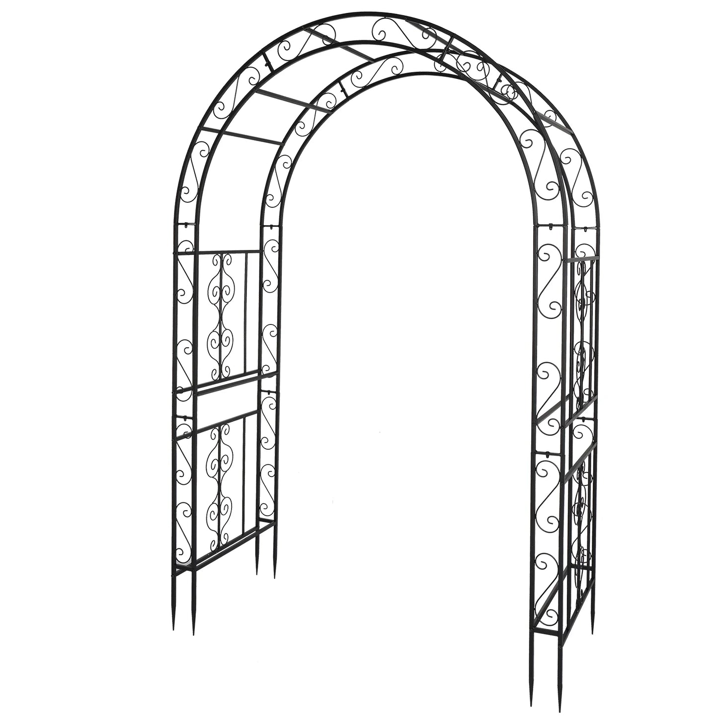 Metal Garden Arch 7Ft Garden Trellis Arch Arbor for Climbing Plant Outdoor Wedding