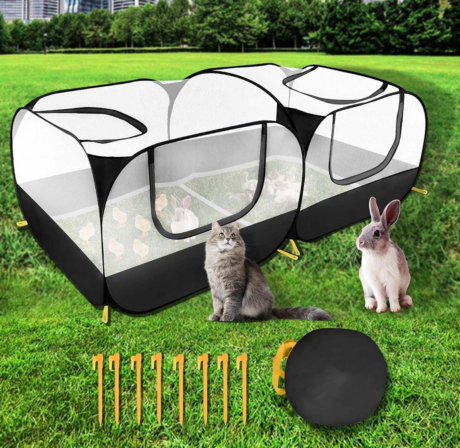 Small Animal Playpen, Foldable Outdoor Chicken Coop. Breathable Portable Small Tent, Suitable for Chicken, Rabbit and Cat Outdoor Yard