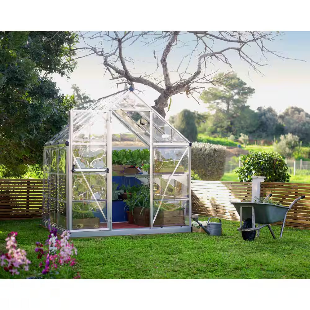 Harmony 6 Ft. X 6 Ft. Silver/Clear DIY Greenhouse Kit