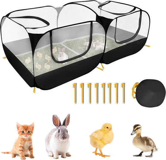 Small Animal Playpen, Foldable Outdoor Chicken Coop. Breathable Portable Small Tent, Suitable for Chicken, Rabbit and Cat Outdoor Yard