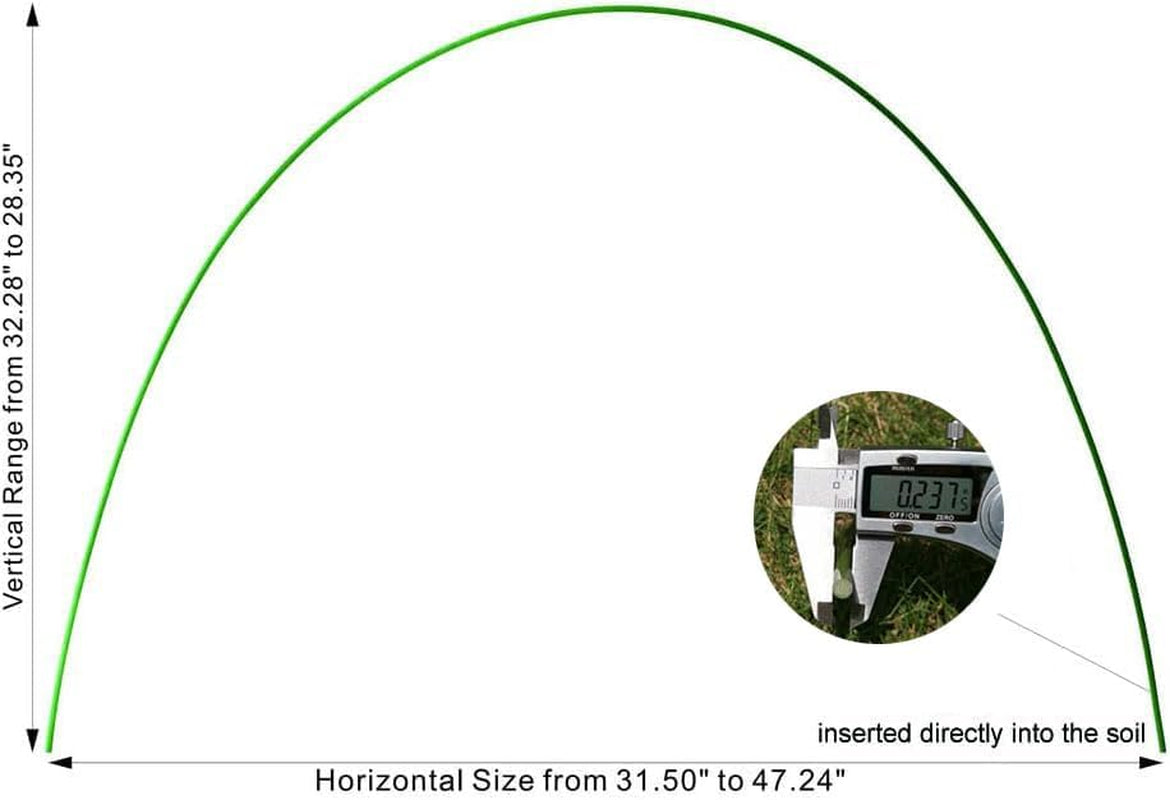 Greenhouse Hoops - Eco-Friendly Fiberglass Garden Hoops & Netting - 6 Pack - 5.9Ft - One Piece Design