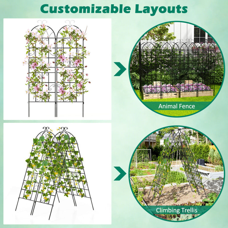 2/4 Pack 71 X 20 Inch Metal Garden Trellis for Climbing Plants