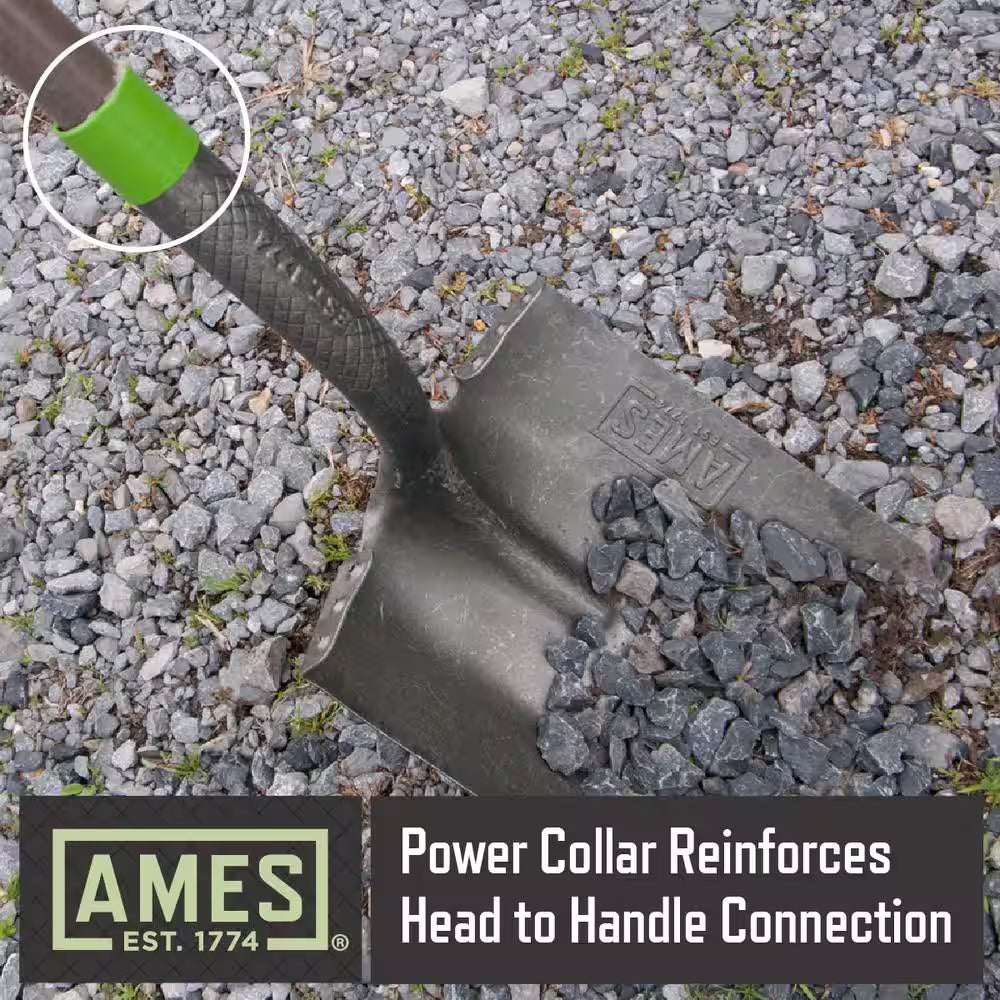 46.5 In. Fiberglass Handle Steel Blade Digging Shovel with Comfort Step