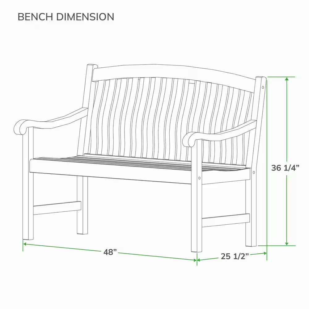 Colton Teak Wood Outdoor Bench