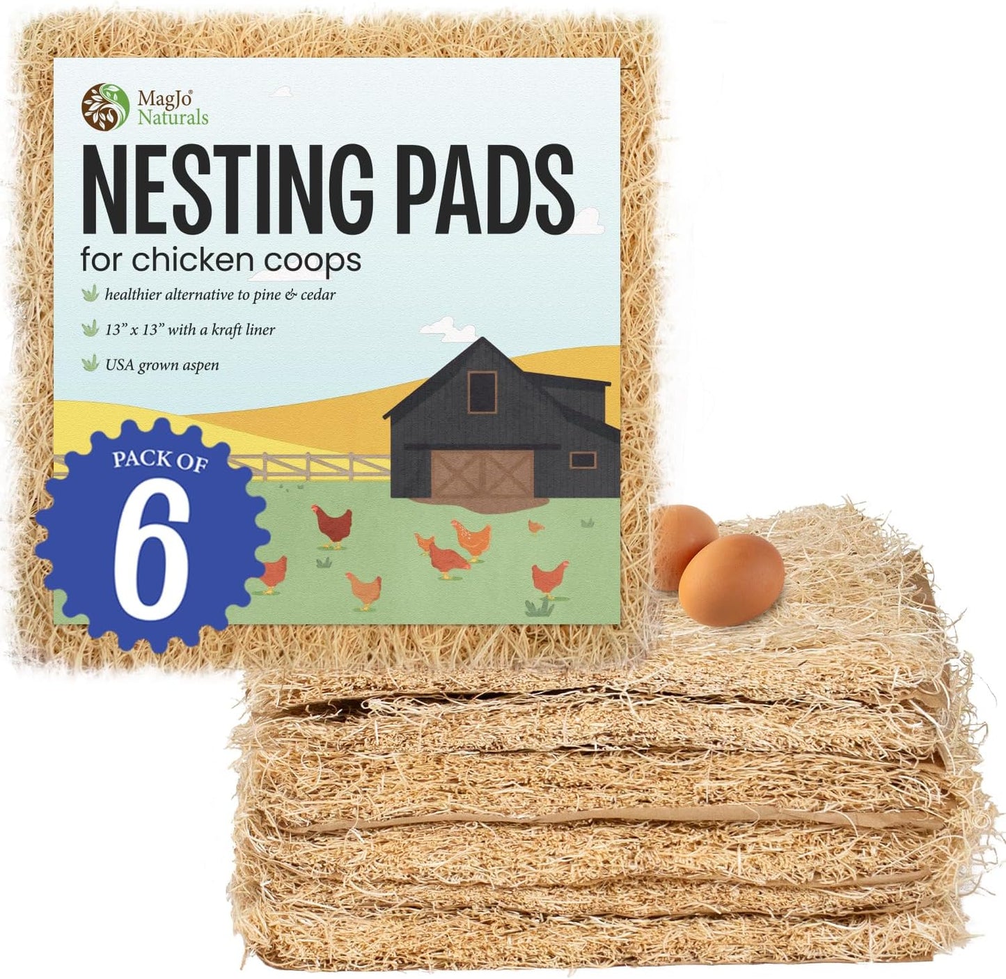 Pet Excelsior Aspen Shaving Nesting Liners (6 Pack)