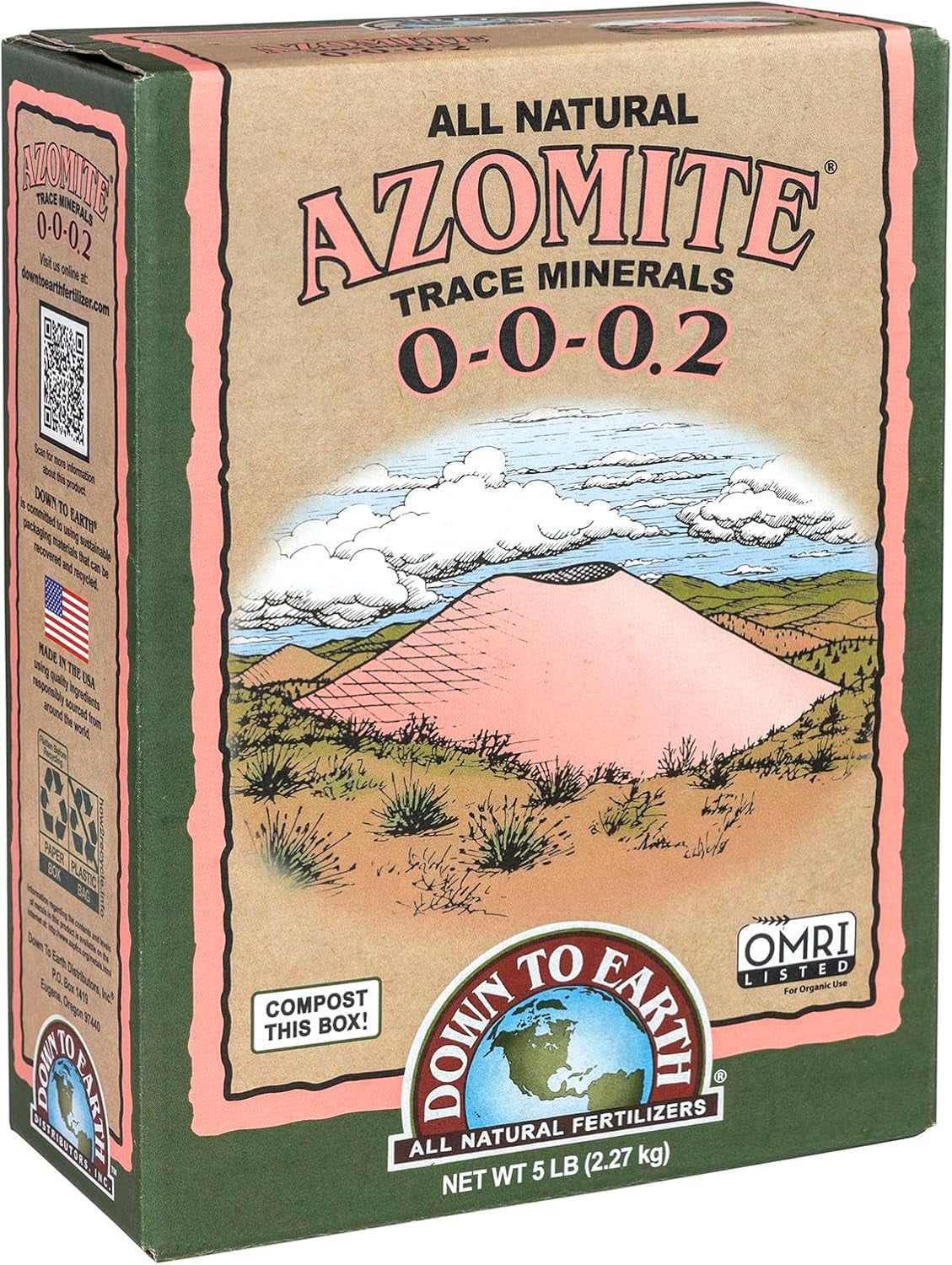 Down to Earth Organic White Azomite Powder for Improving Plant Growth 0-0-0.2, 5 Lb