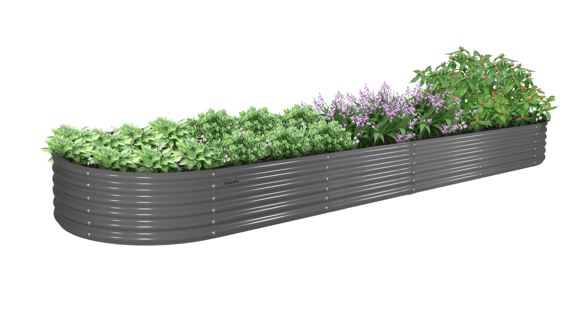 12Ft X3Ft X1.5Ft Galvanized Raised Garden Beds, Gray